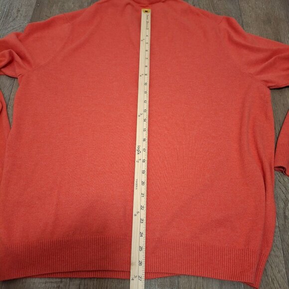 Vineyard Vines Mens XL Orange & Blue Quarter-Zip Performance Sweater Fall 2015 - Picture 5 of 7